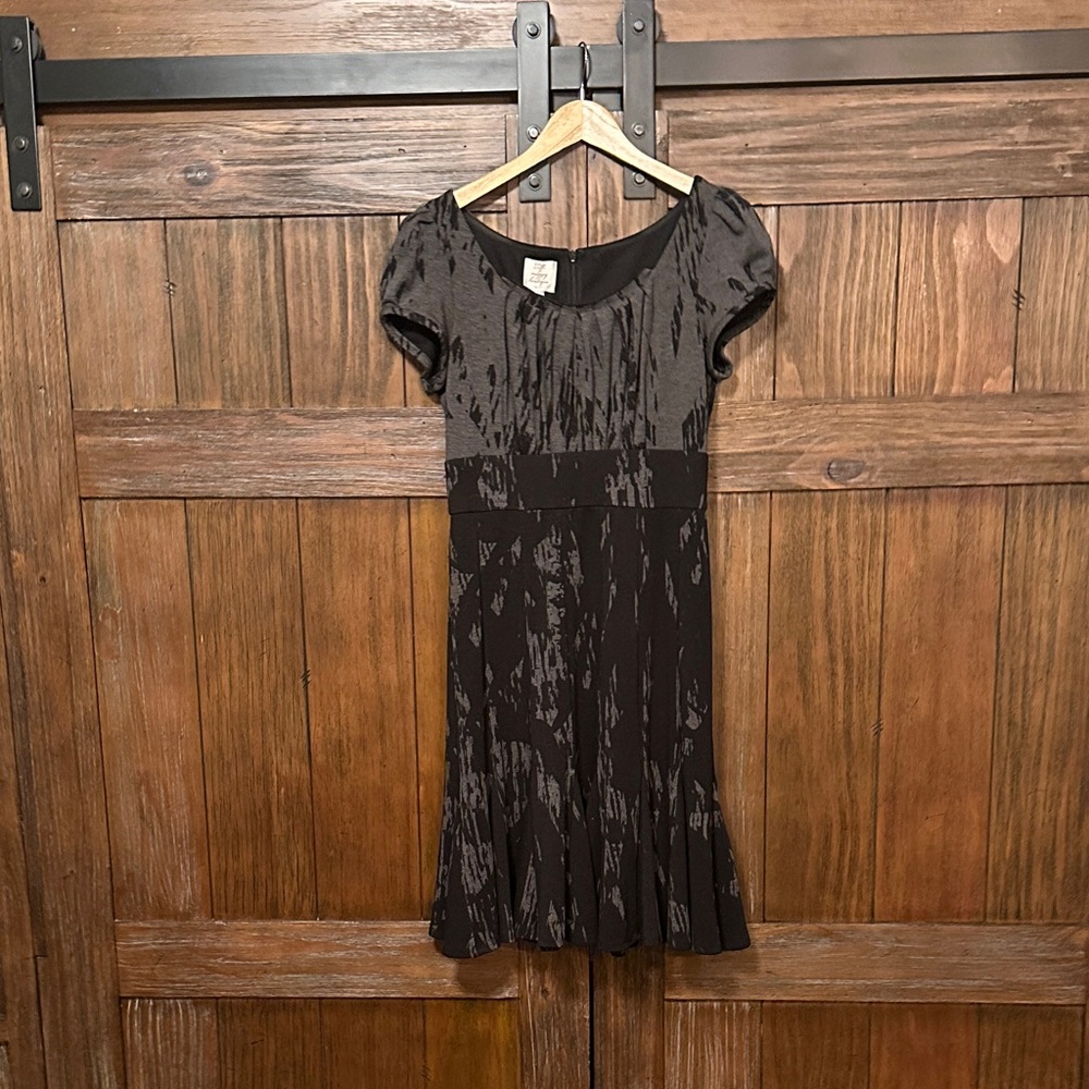 Suzi Chin for Maggy Boutique Black and Gray Midi Dress